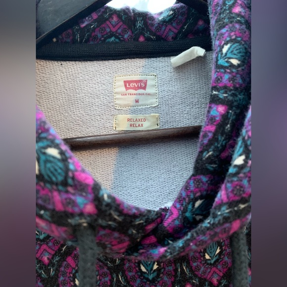Levi’s Dark Purple All Over Print Hoodie Size M - Picture 3 of 4